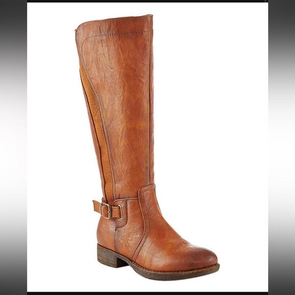 Extreme Eddie Marc faux fur lined tan Regine riding boots, size 8 - Picture 1 of 16
